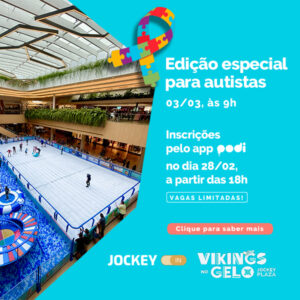 Manhã inclusiva: Jockey Plaza Shopping recebe crianças com TEA na pista de patinação Vikings no Gelo